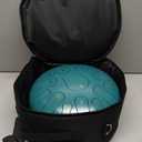 Rain Drum for Outside Garden,Steel Tongue Drum 12 Inches 15 Notes Musical Instruments, Handpan Drum Percussion Instrument, with Soft Bag, Music Book, 2 Mallets, for Meditation or Yoga (Green)