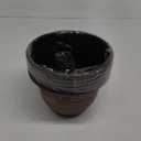 Plastic-Plant-Flower-Planters-8 Inch with Drainage Hole & Saucer, 6 Packs Lightweight Small Resin Flower Pot Indoor Outdoor, Retro Antique Imitation Decorative Garden Containers Sets for Houseplants