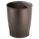 iDesign Round Plastic Waste Basket, The Kent Collection  8.35 x 8.35 x 10, Bronze