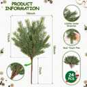 2 x Artgar 24 Pcs Christmas Pine Branches - 18" Realistic Artificial Greenery Pine Stems - Real Touch Faux Cedar Picks for Vase, DIY Garland Wreath Home Indoor Outdoor Xmas Decorations