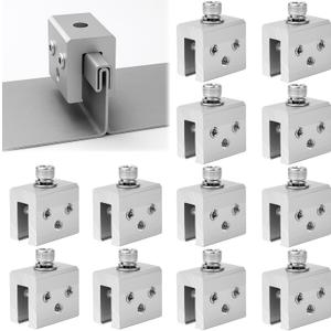 12 PCS Metal Roof Panel Clamps for Standing Seam Roofs, Non-Penetrating Aluminum Brackets with Stainless Steel Screws for Solar Racking Systems, Snow Guards, and Heat Cables, U-Shaped Base