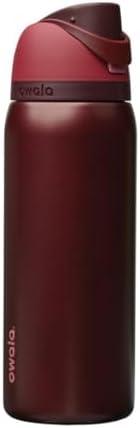 Owala FreeSip Insulated Stainless Steel Water Bottle with Straw, BPA-Free Sports Water Bottle, Great for Travel, 32 Oz, Black Cherry