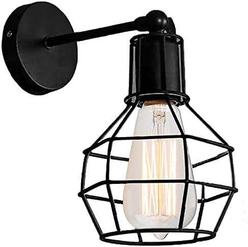 Black Wall Sconces,Adjustable Head Vintage Cage Wall Mount Light, Lightess Black Wall Sconces Lighting Industrial Retro Wall Mount Lamp Home Kitchen Cafe(1pack).