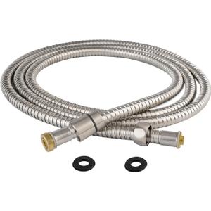 Hibbent All Metal Shower Hose, 90 Inch Stainless Steel Extra Long Bathroom Shower Hose Replacement, Anti-Twist Flexible Handheld Shower Head Hose Extension with Brass Insert & Nut, Brushed Nickel