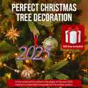 3 x Christmas Ornament 2025  Elegant Holiday Keepsake Metal Year Ornament with Colors, Red White and Blue, Collectible Tree Decoration