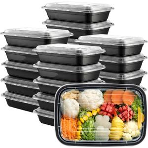 GUSTO [28 oz - 50 Count 1-Compartment Meal Prep Containers with Lids  Reusable, Microwaveable, Dishwasher & Freezer Safe, BPA-Free Food Storage Boxes for Portion Control (Formerly Comfy Package)