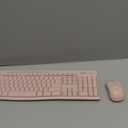 Logitech MK270 Wireless Keyboard and Mouse Combo for Windows, 2.4 GHz, 8 Multimedia Keys, PC, Laptop, Wireless Keyboard Compact Mouse Combo - Rose (1 Pack)