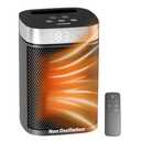 Small Portable Space Heater for Indoor Use - VOCRS 1500W PTC Electric Heater with Thermostat, Remote Control, 12H Timer, Eco and Fan Mode, Rapid and Safe Heating for Bedroom, Office