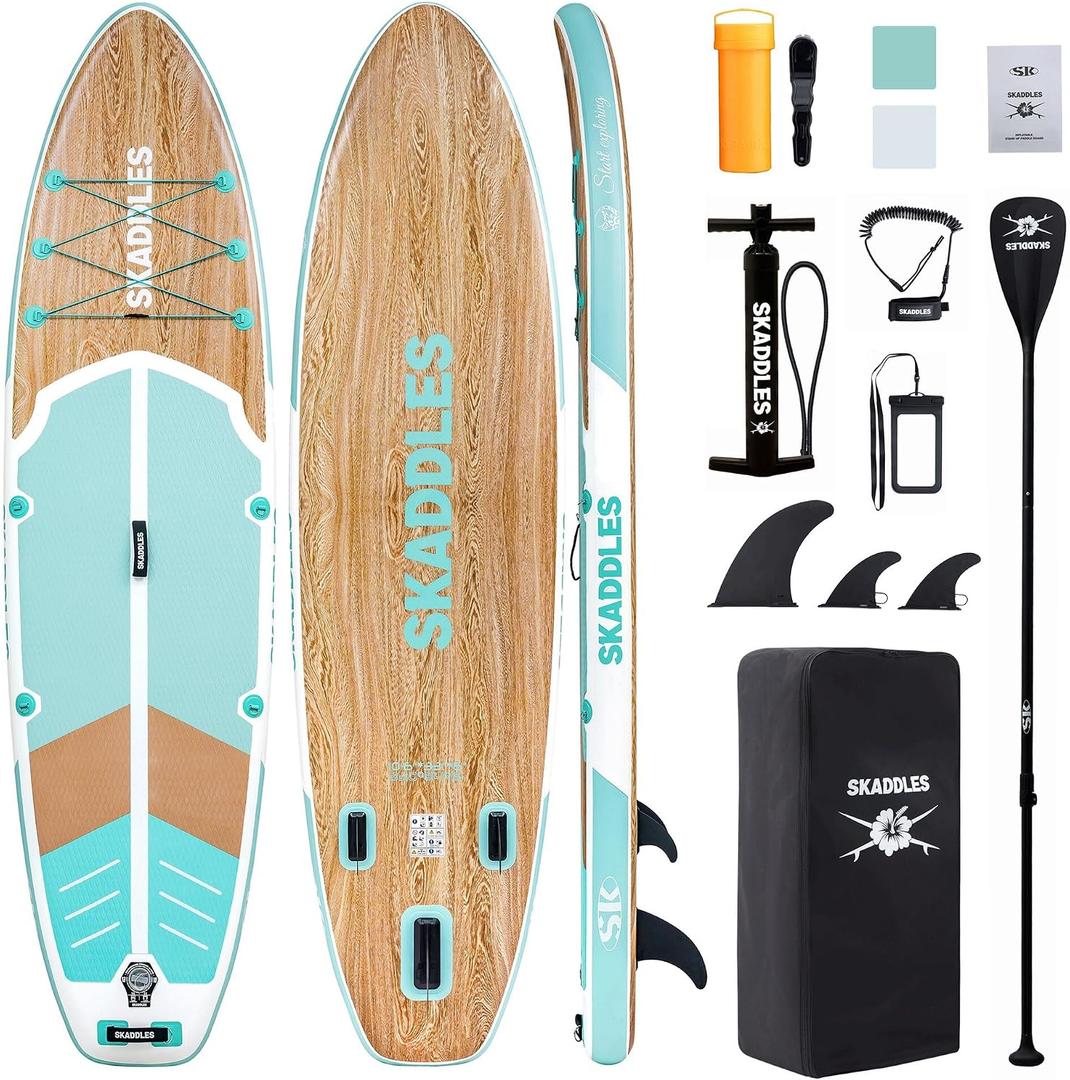 106 Inflatable Stand Up Paddle Board (SUP) for Adults and Youth with Non-Slip Deck Complete Accessories Kit, for Fishing, Yoga, Fitness & Family Fun