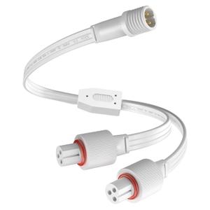 Y-Connector Splitter for Govee Permanent Outdoor Lights, Waterproof Y-Shaped Extension Cable Compatible with Govee H705A H705B H705C 3 Pin Permanent Outdoor Lights, 1 Male to 2 Female, White