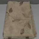 HOMEIDEAS Taupe Sheer Curtains 52 X 84 Inches Long 2 Panels Beige Embroidered Leaf Pattern Pocket Faux Linen Floral Semi Sheer Voile Window Curtains/Drapes for Bedroom Living Room