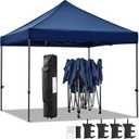 Yaheetech Canopy Tent, Commercial Instant Heavy Duty Canopy, 500D Waterproof Adjustable Canopy with Wheeled Carry Bag, 4 Sandbags and 4 Stakes (10x10, Navy Blue)