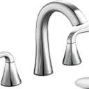 Bathroom Faucet for Sink 3 Hole, Chrome 8 Inch Widespread Bathroom Sink Faucets with Pop-up Drain and Supply Lines, Lavatory Vanity Faucets, TAF826-CP