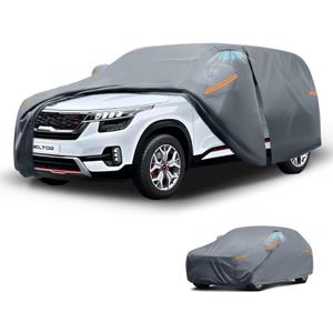 Waterproof Kia Seltos(2019-2026) Car Cover with Breathable Vents, [2026 Upgrade] Premium Covers with Cotton Liner and Zipper Door, Sun Rain Snow Dust Uv Protection.(Gift with Towel)