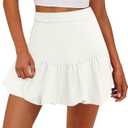 Cicy Bell Womens Bubble Mini Skirt Casual Elastic Waist Y2k Puffy Summer A-line Skirts Skorts