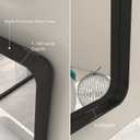 36x36 Square Black Bathroom Mirror, Matte Framed Bathroom Vanity Mirror for Wall, Modern Rectangle Mirror, Rounded Corners, Tempered Glass