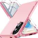 for Samsung Galaxy S25 Edge Case with Screen Protector, [Military Grade Drop Protection] Dual Layer Heavy Duty Shockproof Protective Phone Case for Samsung S25 Edge (Pink)