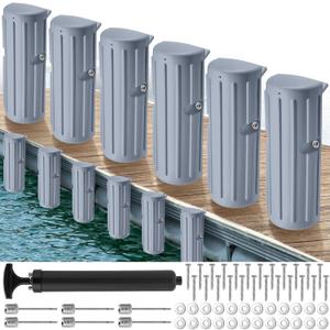 DaisyInner Dock Bumpers Fenders for Edging Docking Inflatable Corner Boat Fenders with Pump and Mounting Hardware for Straight-Edge Side Marine Bumpers for Buoy Pontoon Protector