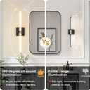Bathroom Light Fixtures,Black 18W LED 360° Full Lighting Modern Wall Sconce Vanity Light with 5-Color Dimmable 3000K-6000K, 22.05inch Vanity Lighting for Bath, Powder Room, Bedroom, Hallway