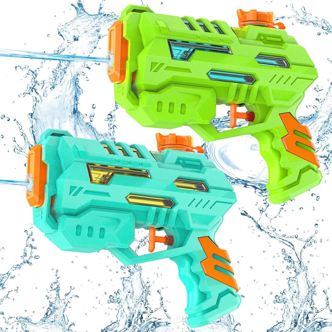 2 x Water Gun for Kids - Squirt Gun Adults Summer Super Water Blaster Soaker Water Guns Toys for Boys Girls, 2 Pack Watergun for Pool Beach Outdoor Fighting Toy