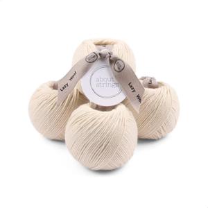 About Strings Lazy Wool - Soft Merino Cotton Blend Yarn, DK Light Worsted Weight, Machine Washable, Non-Itchy, 4 Pack (436 Total Yards), 25 Vibrant Colors for Knitting & Crochet (Cream) (7.06oz (200g))