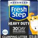 Fresh Step Clumping Cat Litter, Heavy Duty Advanced, Long Lasting 30-Day Odor Control with Odor Eliminating Carbon, 17.5 lb