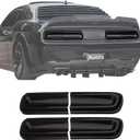 Smoked Tail Light Covers Rear Light Guards for 2015-2024 Dodge Challenger, Exterior Accessories Trim Kit Smoked Black 4PCS