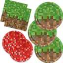 150pcs Green Party Supplies Plates Napkins Disposable Dinner Plates Birthday Party Decorations Tableware Set for Boys Kid Teen Birthday Decor Serves 50