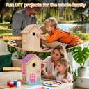 Birdhouse Kit, DIY Wooden Bird House Kits for Outside Adults Kids Woodcraft Bird House with Paint Hanging Twine Building Projectsand Wood Craft Woodworking Gift for Beginners for Kids Ages 8+