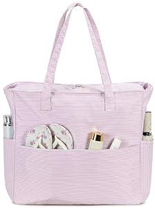 Bluboon Waterproof Beach Tote Pool Bags for Women Ladies Extra Large Carry On Bag With Wet Compartment for Weekender Travel (A Checked Brown White)  17.5*7.87*15.75