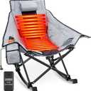 Suteck Heated Rocking Camping Chair - Oversized Heated Camping Chair W/20000mAh Power Bank & Carry Bag, Fully Padded Heated Chairs for Outdoor Sports W/3 Heat Levels for Back & Seat, Lawn Picnic Patio