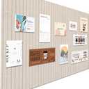 Large Felt Wall Tiles Cork Boards for Office Cubicle, 35"x23.6" Felt Bulletin Board Tiles Pin Board for Walls Home Decor, Noise Reduction Boards Panels for Photos Memos, 6-Pack, Dark Camel