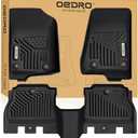 OEDRO Floor Mats Fit for 2018-2024 2025 Jeep Wrangler JL Unlimited 4-Door, TPE All-Weather Floor Liners for 1st and 2nd Row Full Set Car Mats, Black