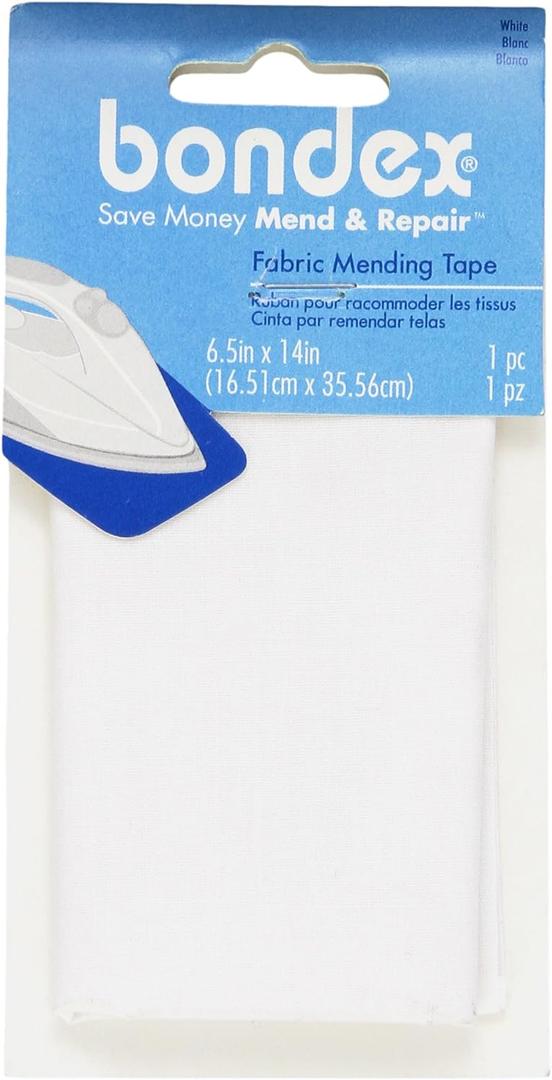 WRIGHTS 230002030B Iron-On Mending Fabric 6-1/2"X14"-White