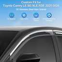 Sze Rain Guards Compatible with 2025 2026 Toyota Camry Side Window Deflectors Anti-Rain Window Visors with Tape 304 Stainless Steel TrimNoise Reduction & All-Weather Protection Outside Channel-4pcs