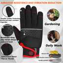 MOREOK Work Gloves Gardening Gloves for Men/Women-[Strengthen Palm Protection] Protective Work Gloves Utility Gloves Flexible Grip Full Finger Yard Gloves-L