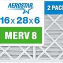 Aerostar 16x28x6 MERV 8-2 Count - High Efficiency Pleated HVAC, Furnace & Air Conditioner Filters - Removes Dust, Lint, Mold & Allergy-Causing Pollen