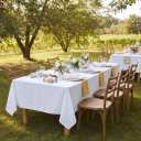 sancua Rectangle Tablecloth - 60 x 84 Inch - Stain and Wrinkle Resistant Washable Polyester Table Cloth, Decorative Fabric Table Cover for Dining Tables, Buffet Parties and Camping, White