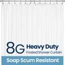 LiBa Bathroom Shower Curtain Waterproof Plastic Shower Curtain Premium PEVA Non-Toxic with Rust Proof Grommets Frosted 8G Bathroom Accessories 72x72