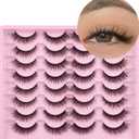 Lashes Natural Look Wispy Fasle Eyelashes 12mm Short Faux Mink Eyelashes Cat Eye Natural Strip Lashes Pack by Zegaine 16 Pairs