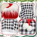 7Pack Christmas Red Costume Kids Girls Christmas Dress with Wig Long Blonde Braid with Red Beads Necklace Bow, Large 7/8