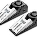 Door Stop Alarm with Siren Door Stop for Home & Travel (Black) (Pack of 2)