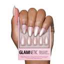 Glamnetic Press On Nails - The Vow | Short Almond Nude Fake Nails with a Glossy, Velvet Finish for Weddings, Reusable | 15 Sizes - 30 Nail Kit with Glue