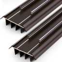 Pushglossy 2 Pcs Door Bottom 36" Long 1 3/4" Wide Replacement Threshold Seal with Vinyl Fins Weatherstrip Draft Stopper for Interior Exterior Doors(Brown,Kerf Style)