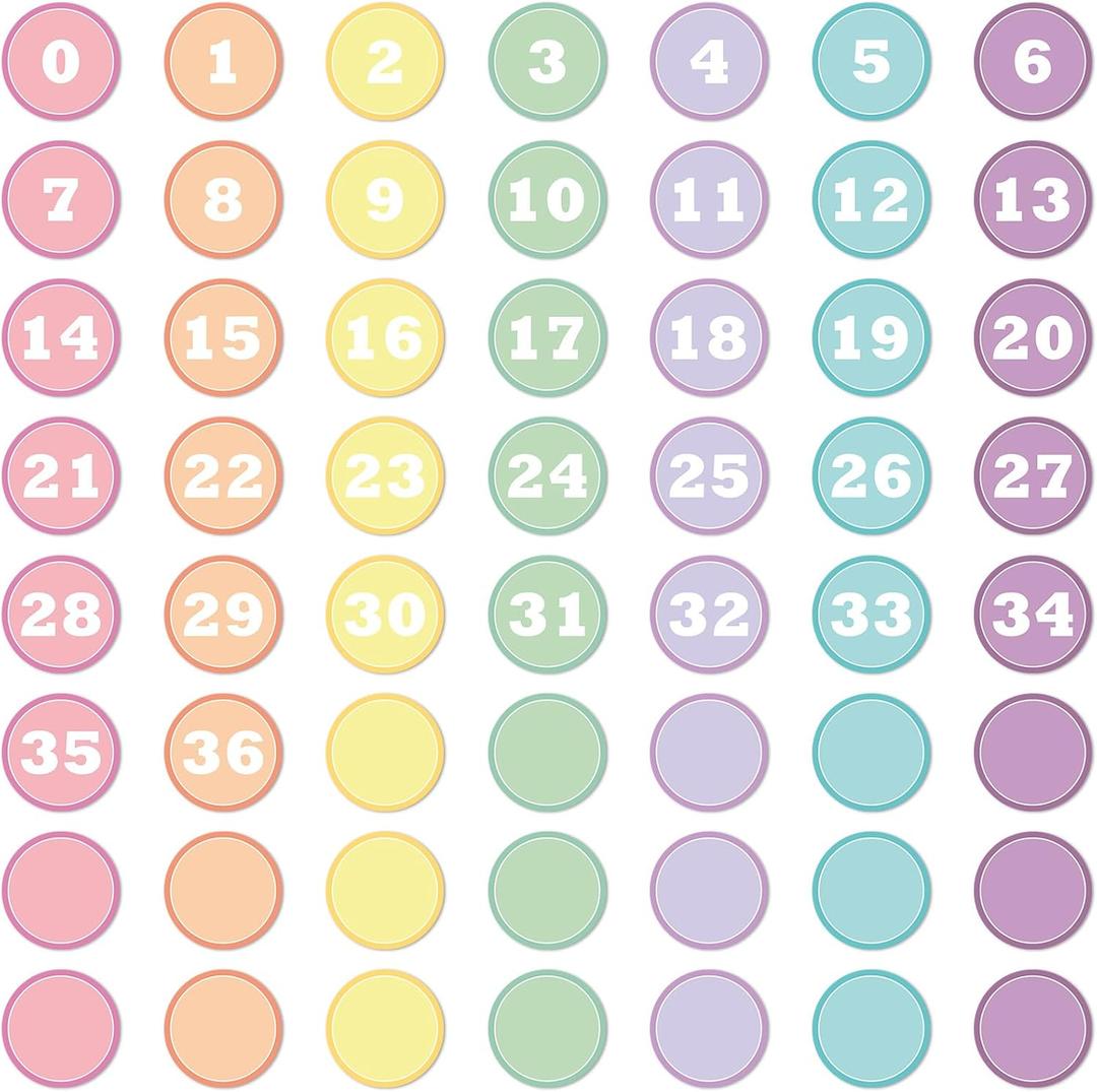 56PCS Numbers Magnetic Accents Round Colorful Number Magnets 0-36 with 19 Blank Writable Magnetic Cutouts for Refrigerator Bulletin Board Whiteboard Math Educational Home Office Classroom Decoration