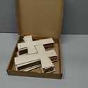 Beeveer 24 Pcs Unfinished Wooden Crosses for Crafts 8.9 x 6.5 Inch Unpainted Large Blank Wooden Layered Cross for Sunday Crafts DIY Church Home Wall Decoration with String (Classic)