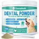 Dog Dental Powder for Teeth Cleaning & Fresh Breath - Reduce Pet Plaque & Tartar Remover Made Easy Supply for All Breeds Chicken Flavor