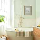 Funny Kids Bathroom Wall Art Cute Boy in Bathtub Wall Decor Picture, Eclectic Child Nursery Bathroom Poster Canvas Prints painting for Restroom 16x24 inch Wood Framed