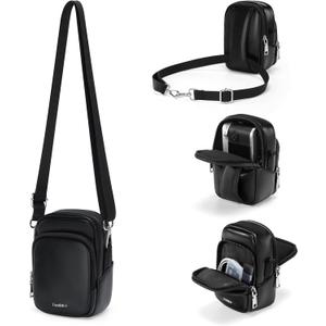 Cwatcun Mini Digital Compact Camera Sling Bag PU LeatherPortable Protective Small Crossbody Camera Case Lightweight Photography Camera waist bag for Canon Nikon Sony Fuji Digital Camera