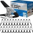 Lot of 24-6" inch Spring Clamp Large Super Heavy Duty Spring Metal Black - 3 inch Jaw Opening